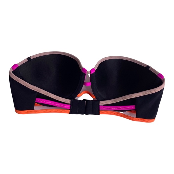 Victoria's Secret Black w/ Warm Binding Strappy Flirt Bandeau Swim Top - Picture 2 of 2